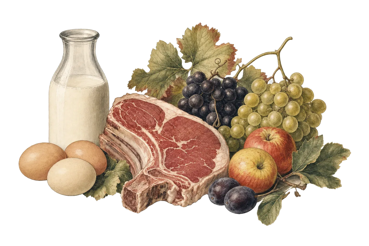 Vintage plate for the Transitioning to Raw Food protocol